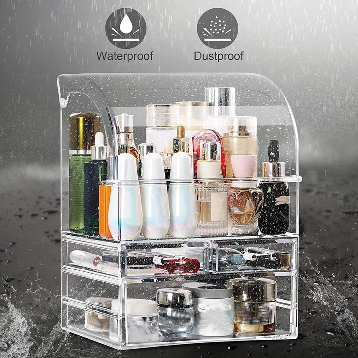 Kousee Make-up-Organizer-Aufbewahrung, extragrosse Acryl-Parfüm-Hautpflege-Organizer-Vitrine mit Sch