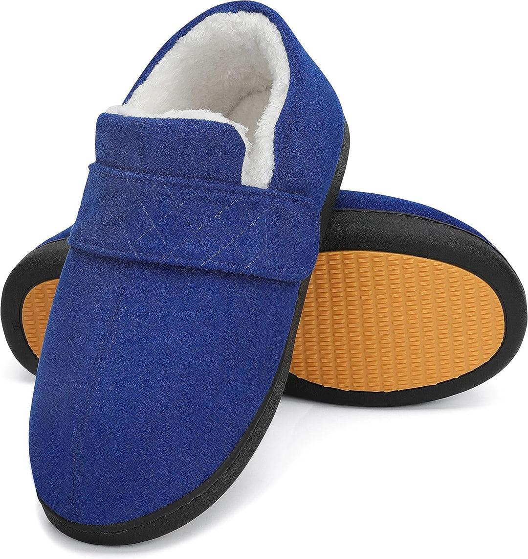 Mishansha Herren Winter Warme Hausschuhe Memory Foam Plüsch Pantoffeln,Gr.39-48 Dunkelblau 39 EU, Du