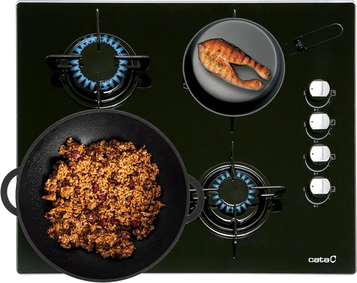CI 631 BK A/A - Gasherd mit Butangas und 4 Gaskochfeldern - 1 Dreifache Krone - Geeignet für das Koc