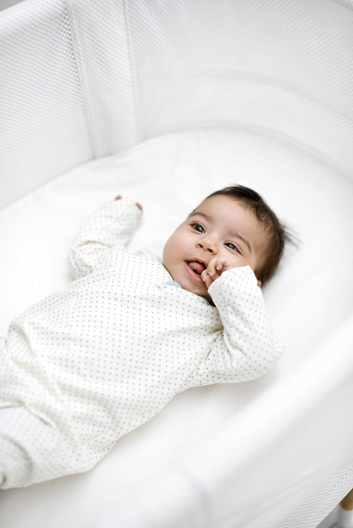 BabyBjörn Spannbetttuch für Babybett Weiss, Bio, Spannbetttuch für Babybett