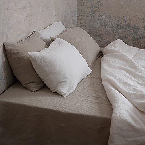 LinenMe 230 x 275 cm Vorgewaschenes naturfarbenes Leinen-Bettlaken 0299103, 230 x 275 cm