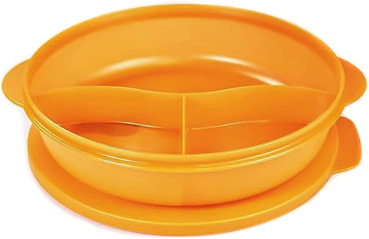Tupperware CrystalWave Mikrowelle 1,9 L mit orangefarbenem Mikrowelleneinsatz