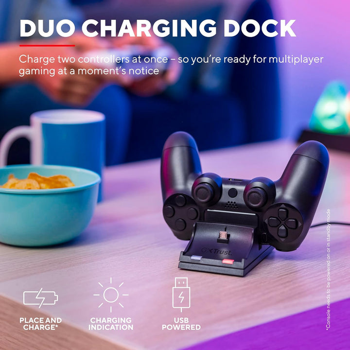 Trust Gaming 21681 GXT 235 Zweifach PlayStation 4 Ladestation schwarz PlayStation 4 mit Easy Connect