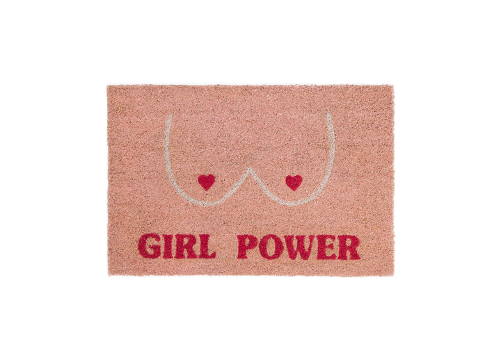 FISURA - Fussmatte Girl Power. Kokosnuss-Fussmatte mit Rutschfester PVC-Rückseite. Lustige Welcome M