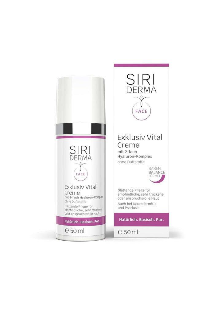 SIRIDERMA Exklusiv Vital Creme | 50 ml | Ohne Duftstoffe | Glättende Pflege für anspruchsvolle und r