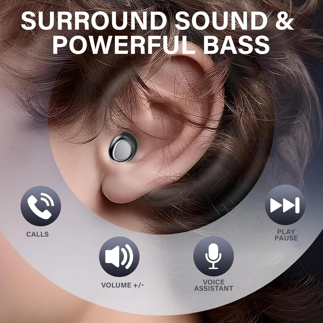 Schlafkopfhörer Bluetooth 5.4 Mini Kopfhörer, 2025 Neue in Ear Kopfhörer Kabellos mit 25 Stunden Akk