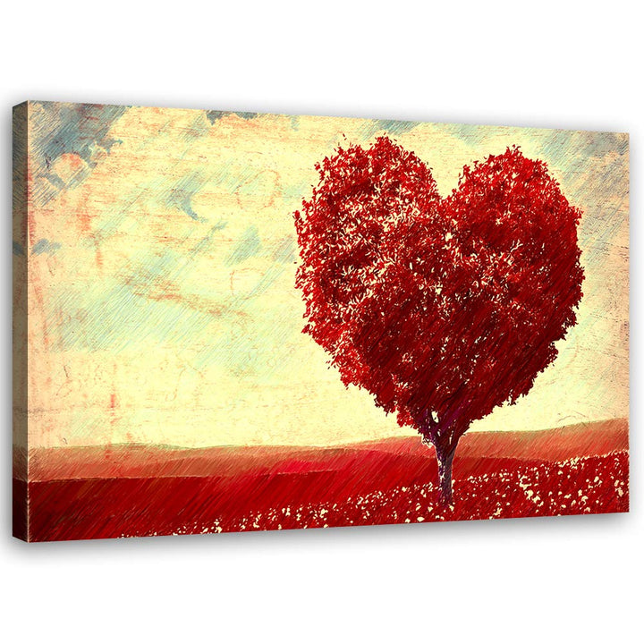Feeby Bild auf Vlies Leinwand Herzbaum 90x60 cm Kunstdruck Modern Wandbilder Deko Flur Wohnzimmer Ab