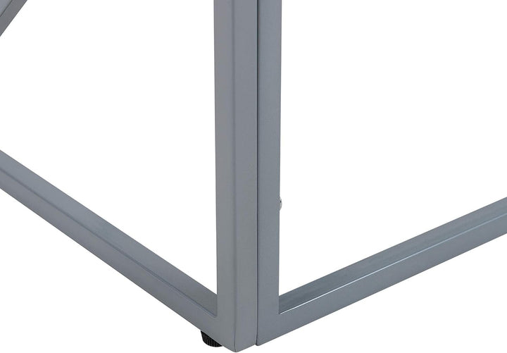 Quadratischer Beistelltisch industrielles Design Glas silber Orland