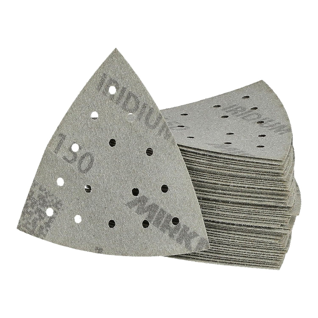 Mirka Iridium Schleifdreieck Premium-Schleifpapier 93x93x93mm 15-Loch Klett, Korn 180, 50 Stk/Zum Sc