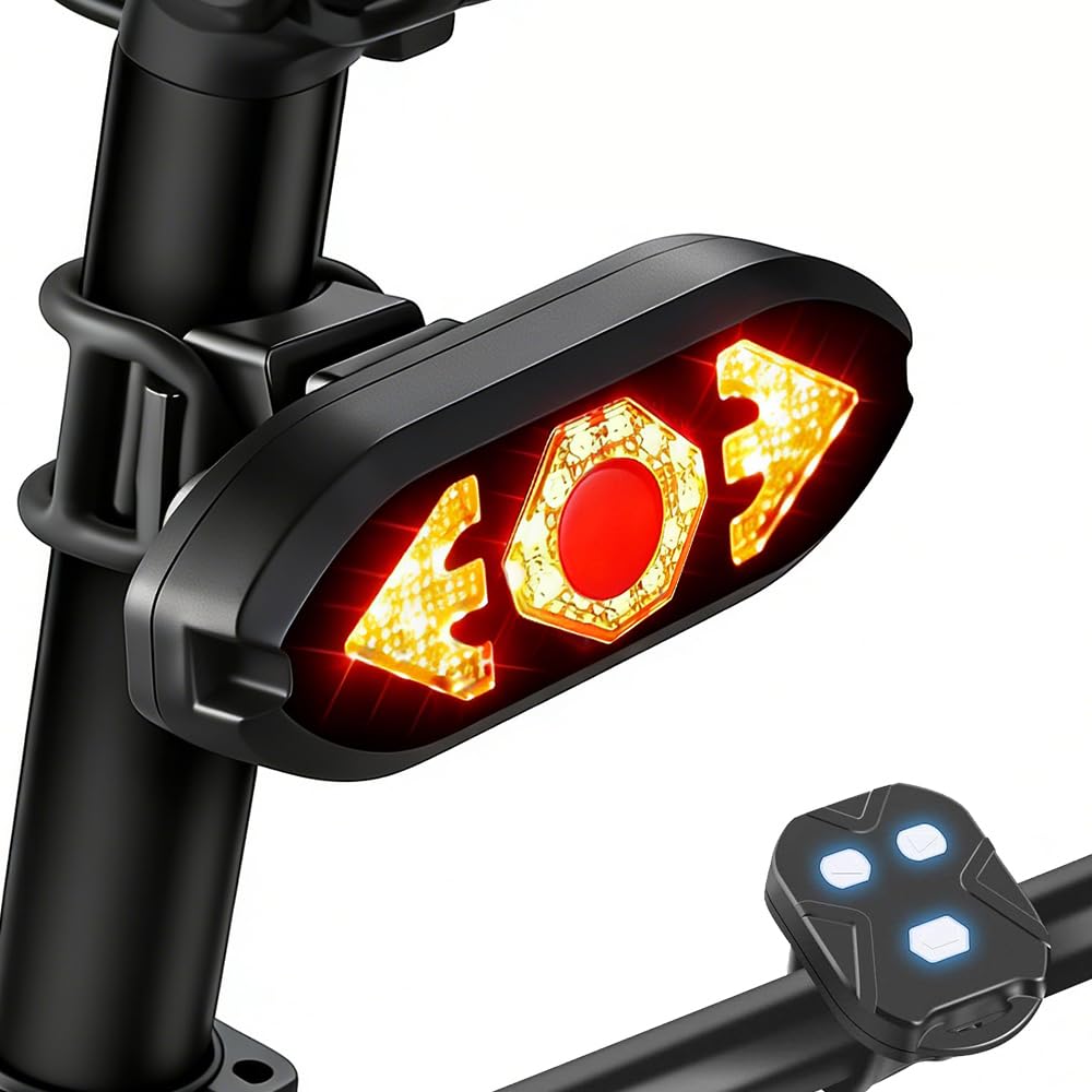 Blinker für E Scooter mit Funkfernbedienung, Automatische Bremsanzeige | IPX4 USB Wiederaufladbar, f