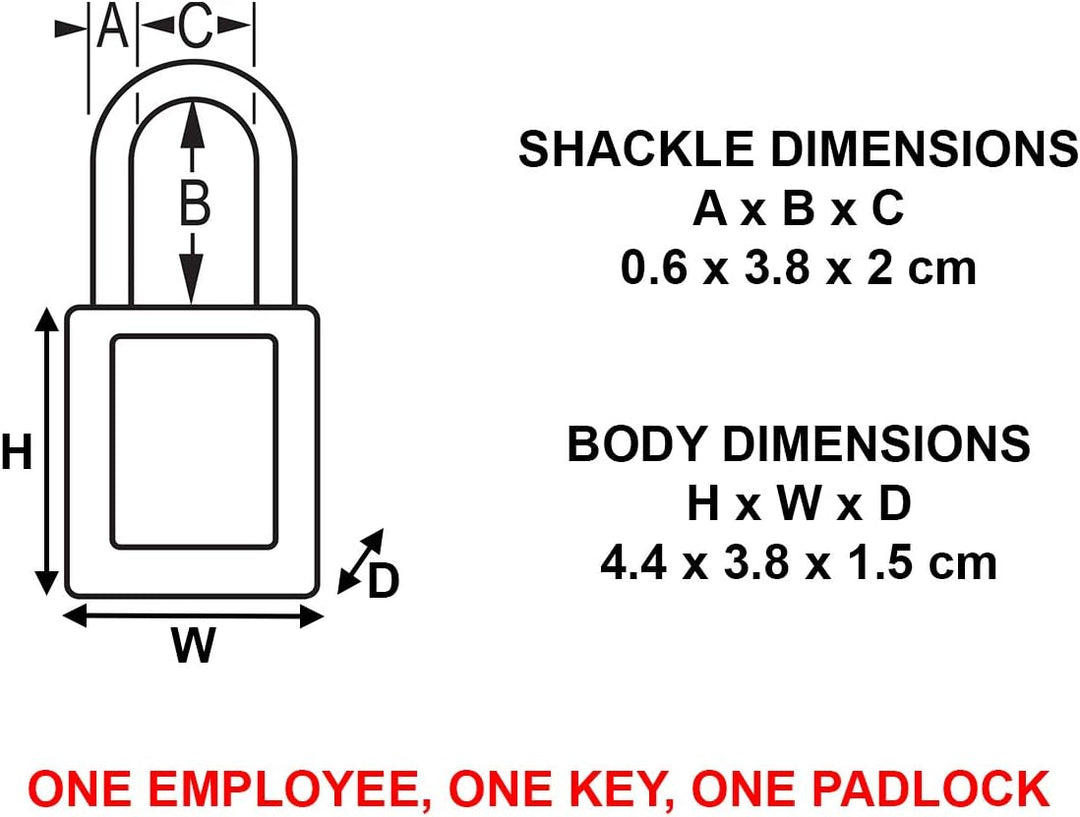 Master Lock ML410BLK 410BLK Lockout Tagout Sicherheitsvorhängeschloss, schwarz, 9,2 x 4,8 x 2,7 cm,