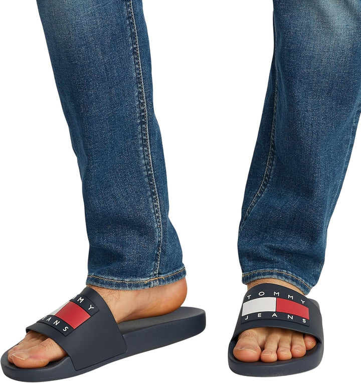 Tommy Jeans Herren Badeschuhe Pool Slide Badelatschen 40 EU Blau Dark Night Navy, 40 EU Blau Dark Ni