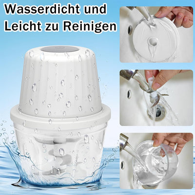 Zwiebelschneider Elektrisch, 400ml Zwiebel Zerkleinerer, Multizerkleinerer Gemüseschneider, 6 Klinge