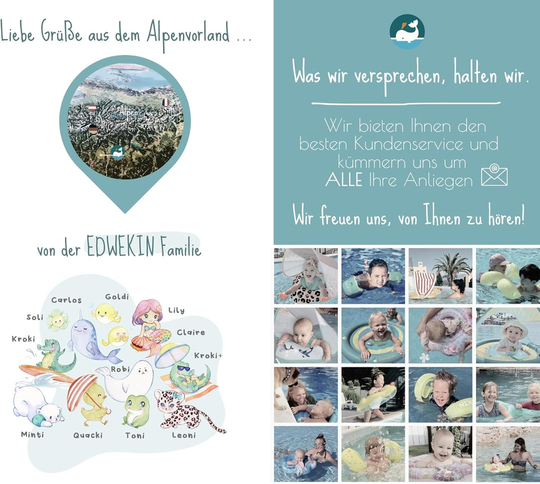 EDWEKIN® Premium Schwimmflügel | TÜV & GS-geprüft ✓ | Für Kinder 1–6 Jahre | BPA-frei & stylisches D