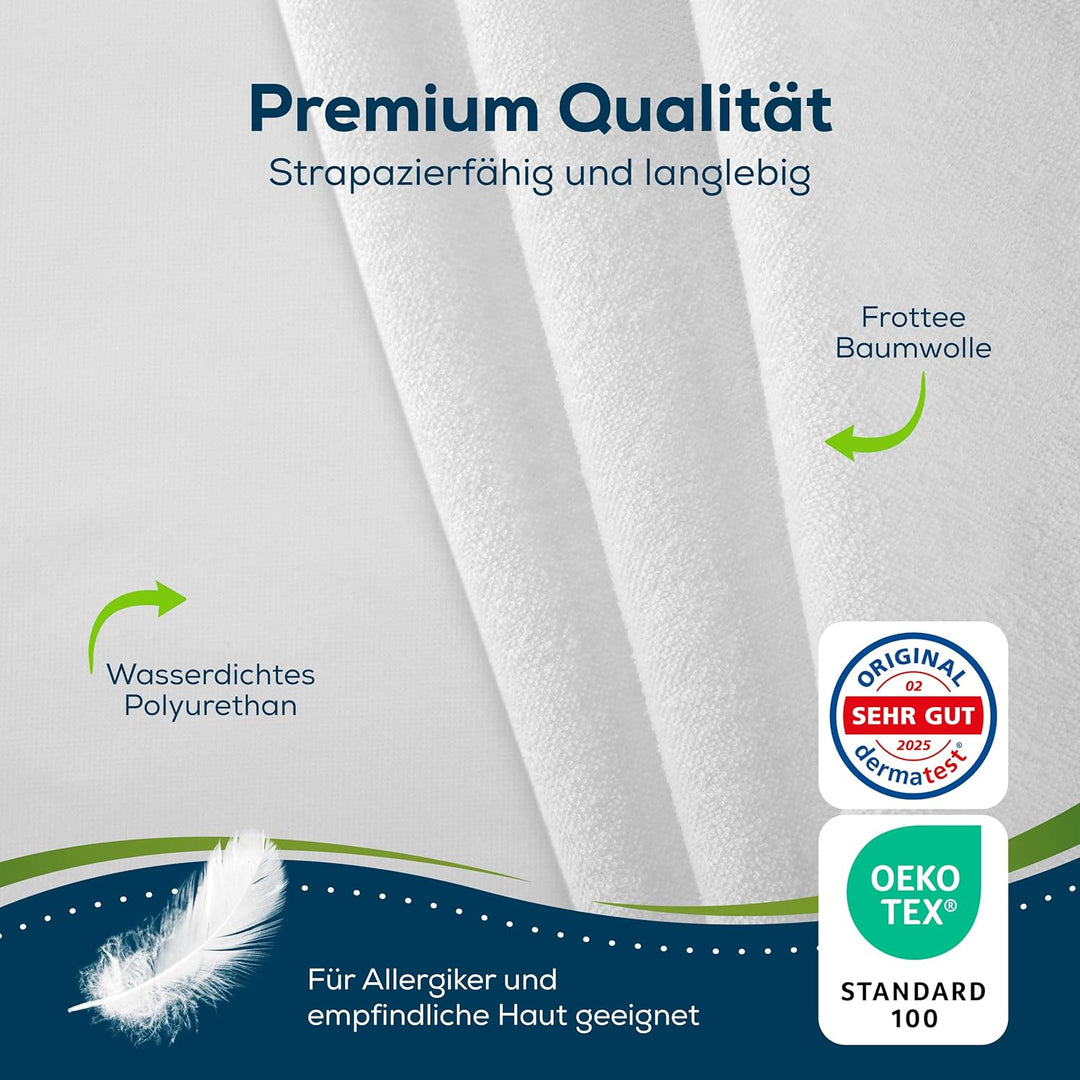 Sensalou Spannbettlaken Wasserdicht 60x120 cm 2er Pack – Weiches Spannlaken für Babybetten – Nässesc
