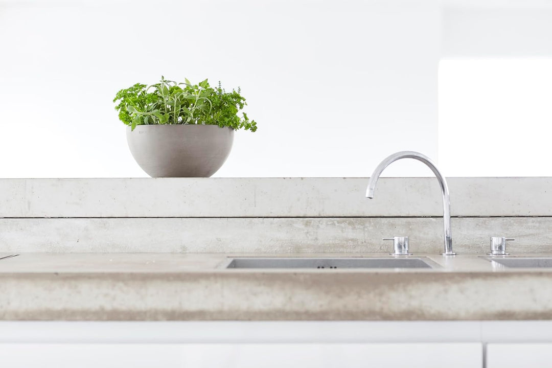 Ecopots Pflanzschale Blumentopf Brüssel Braun Grau - Durchmesser Ø 35 cm rund gross - Pflanzentopf a