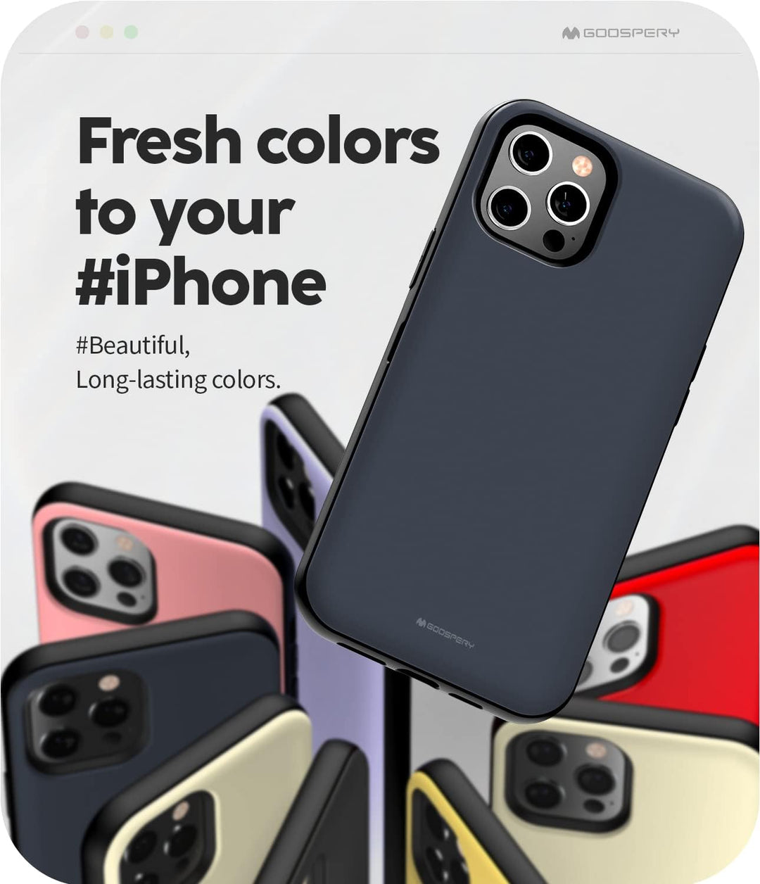 Goospery Bumper Kartenhalter Hülle Kompatibel für iPhone12 Pro Max (Mitternachtsblau), Mitternachtsb