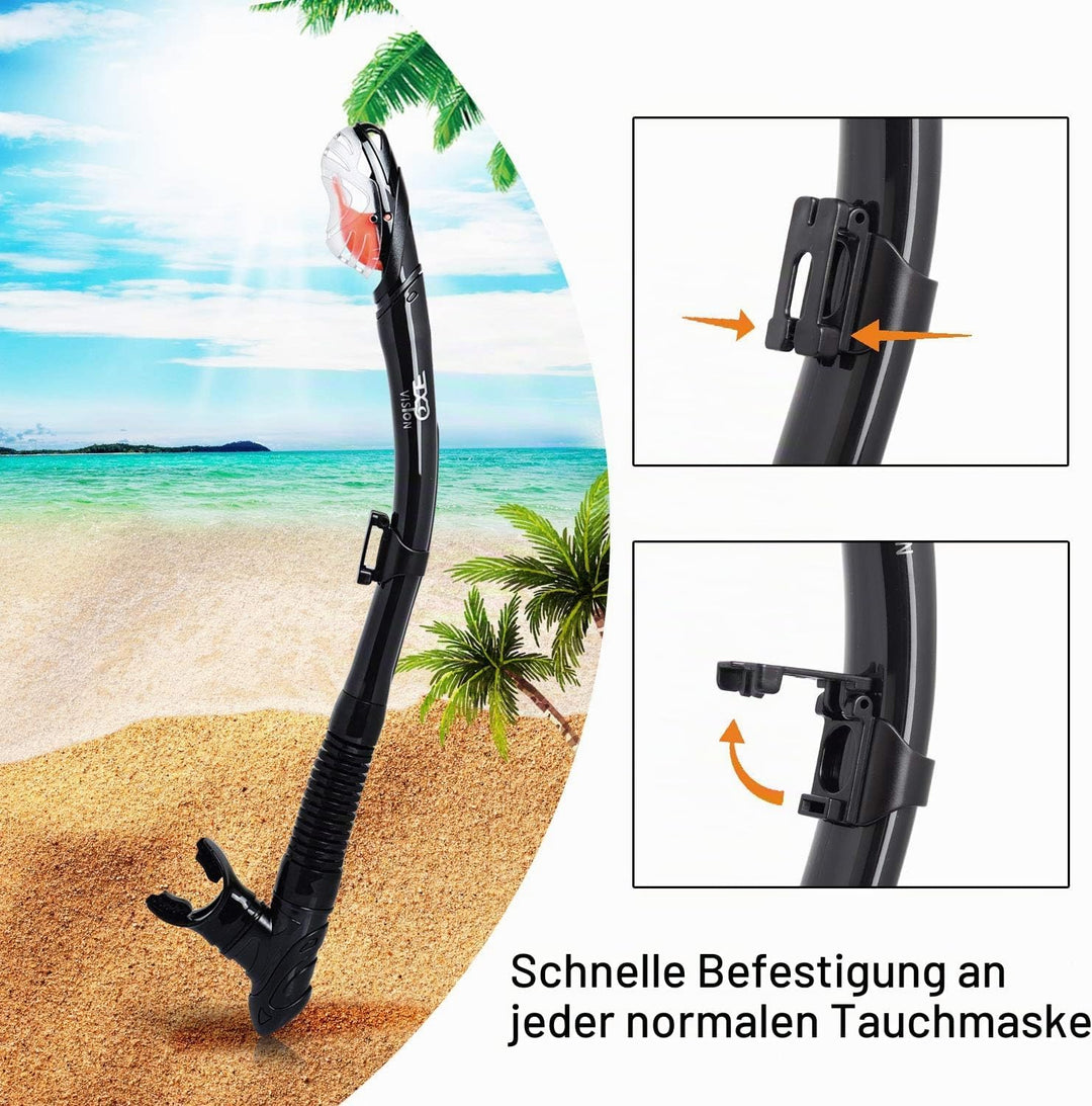 Trockenschnorchel-Set, Pano 3-Fenster-Schnorchelmaske, Anti-Fog-Taucherbrille und Schnorchel, profes