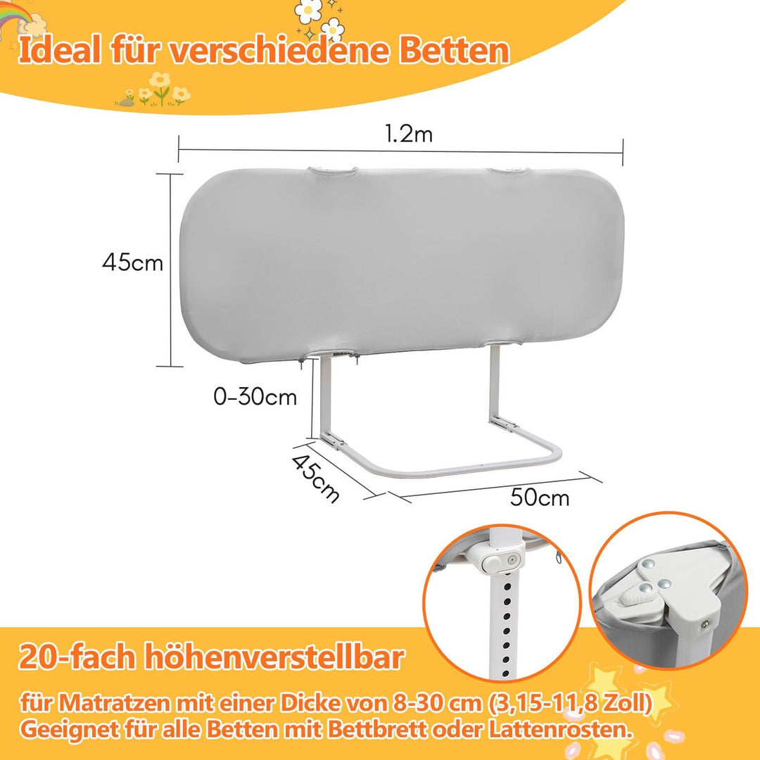 Rausfallschutz Bett Kinder, klappbares Bettgitter höhenverstellbar 120cm, 120cm