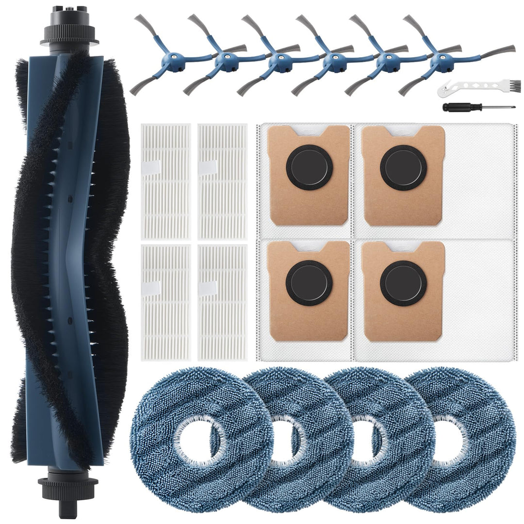 Zubehörset für Eufy Omni C20 Saugroboter, 20 Stück Ersatzteile mit Hauptbürste, HEPA Filter, Staubbe