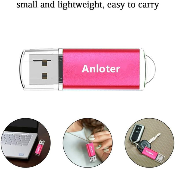 Anloter USB-Speicherstick, 50 Stück, für Computer, Laptop, Mac, Tablet, Geschenk (128 MB, Rosarot) 1