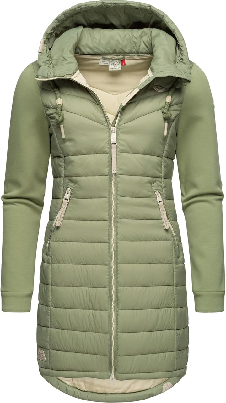 Ragwear Damen Übergangsjacke leichte Jacke lang mit Kapuze Lucinda Long II Intl XS-6XL S Light Olive