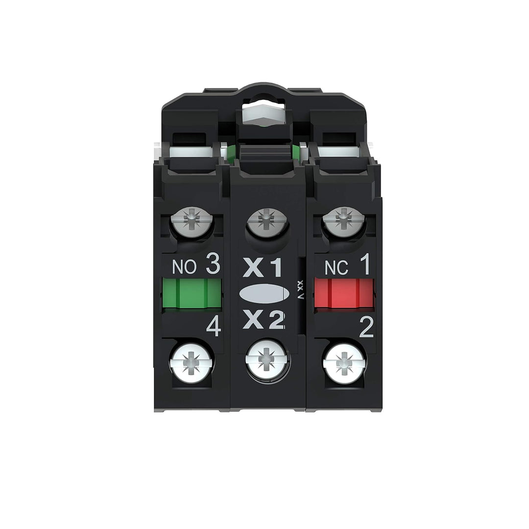Schneider Electric | XB5AW31B5 - Leuchtdrucktaster, weiss, flach, 1S+1Ö, tastend, 24V AC/DC, LED wei