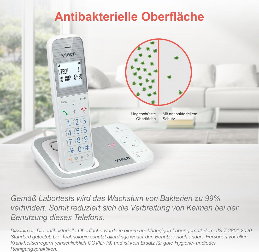 VTech XS1050 DECT Telefon Schnurlos Schnurlostelefon mit Anrufbeantworter, Anrufererkennung/Anklopff