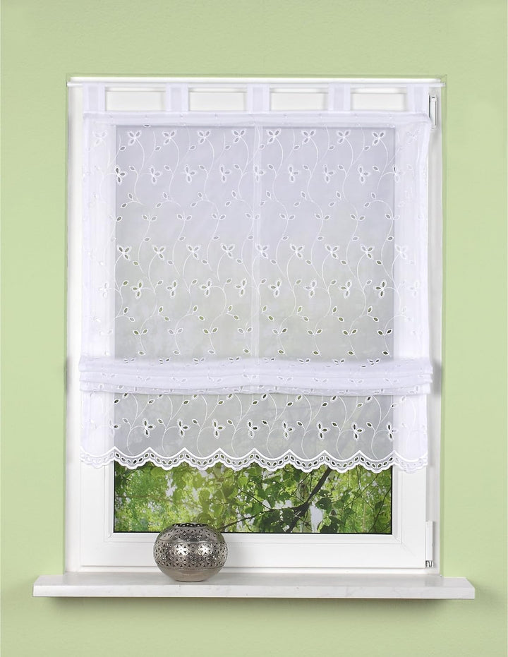 Home Fashion Schlaufenrollo, Weiss