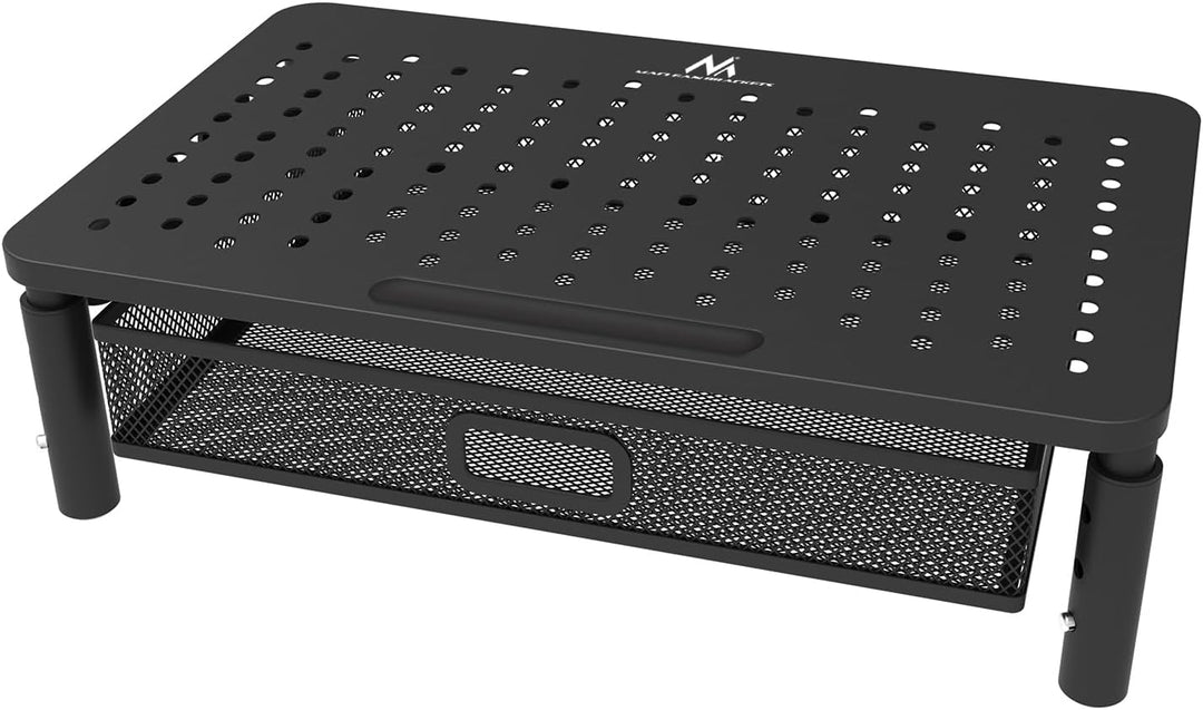 Maclean MC-947 Ergonomischer Monitor-/Laptop-Ständer mit Schublade, 13-32 Zoll Bildschirmgrösse, Höh