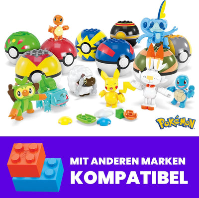 MEGA Pokémon Trainerteam - Pikachu, Bisasam, Glumanda, Schiggy, Hopplo, Chimpep, Memmeon und Wolly u