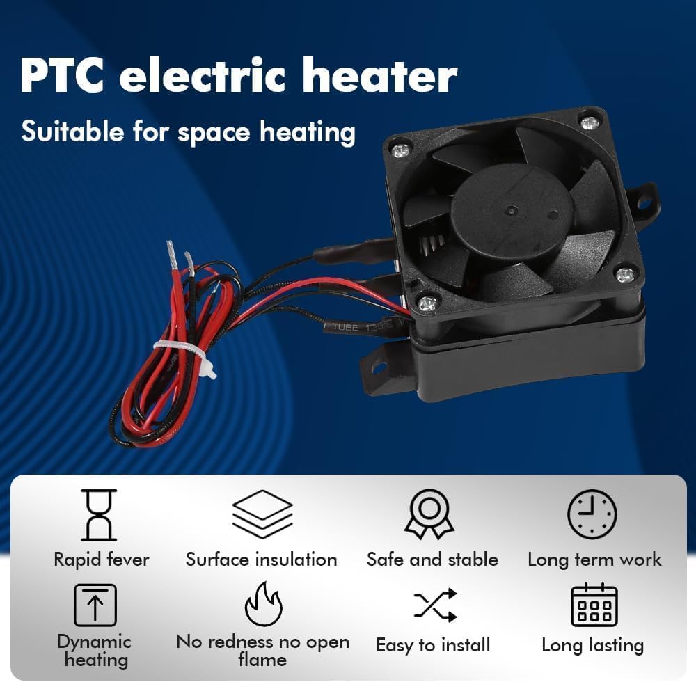 Telituny Heizung 220V 300W PTC-Heizung mit Lüfter Elektrischer Keramik-Thermostat PTC-Lufterhitzer H