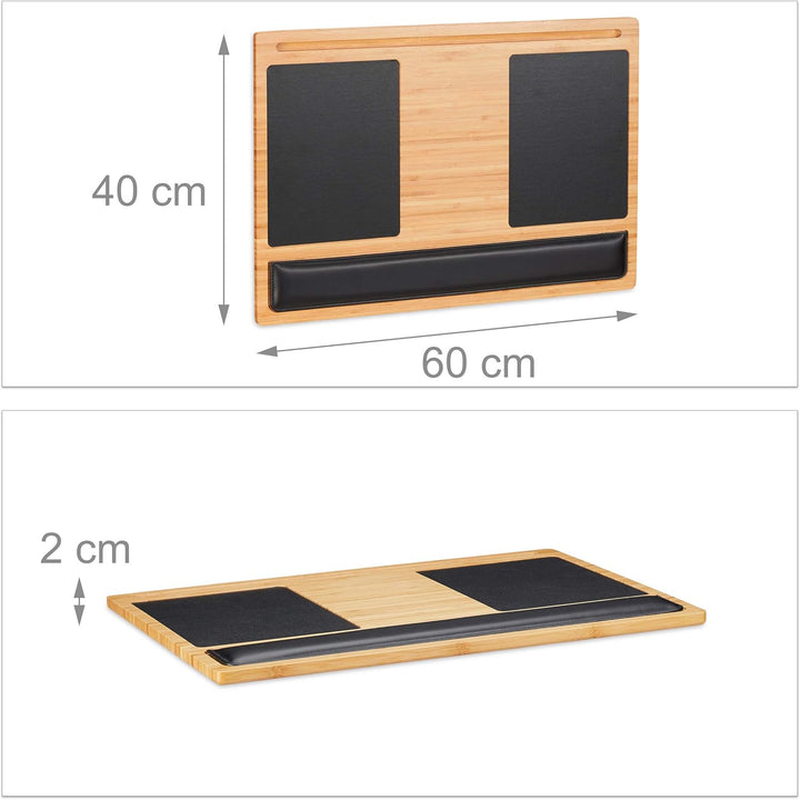 Relaxdays 2 x Laptoptisch, Knietablett, Laptop Unterlage, 2 Mousepads, Smartphone Halterung, BxT: 60