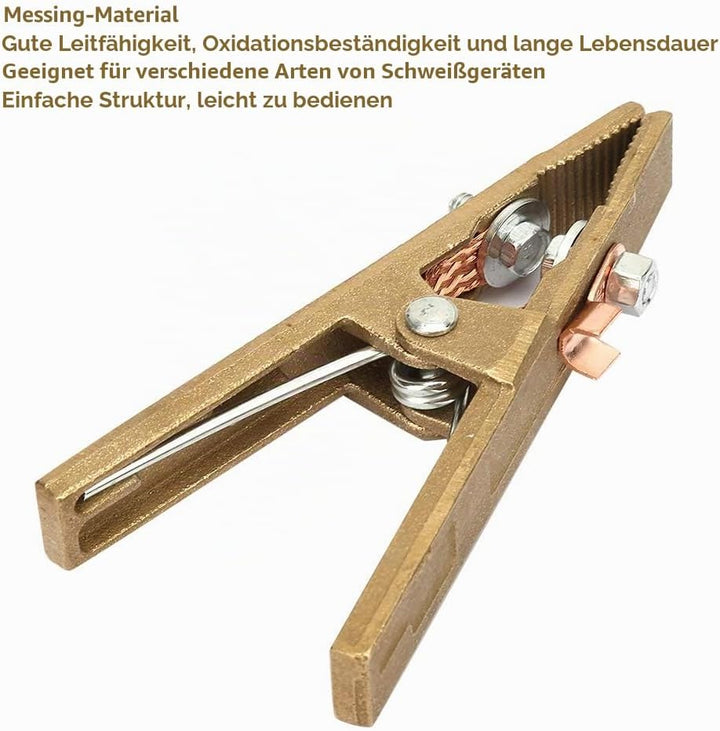 Fafeicy 300A Erdungsschweiss Erdungsklemme, A-Typ Schweisserdklemme, Messingmaterial, für Schweissma