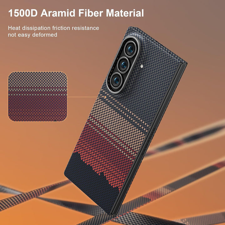 memumi Carbon Hülle für Galaxy Z Fold 7, mit Schutzfolie auf der Vorderseite, 0,5 mm Superdünne, Hül