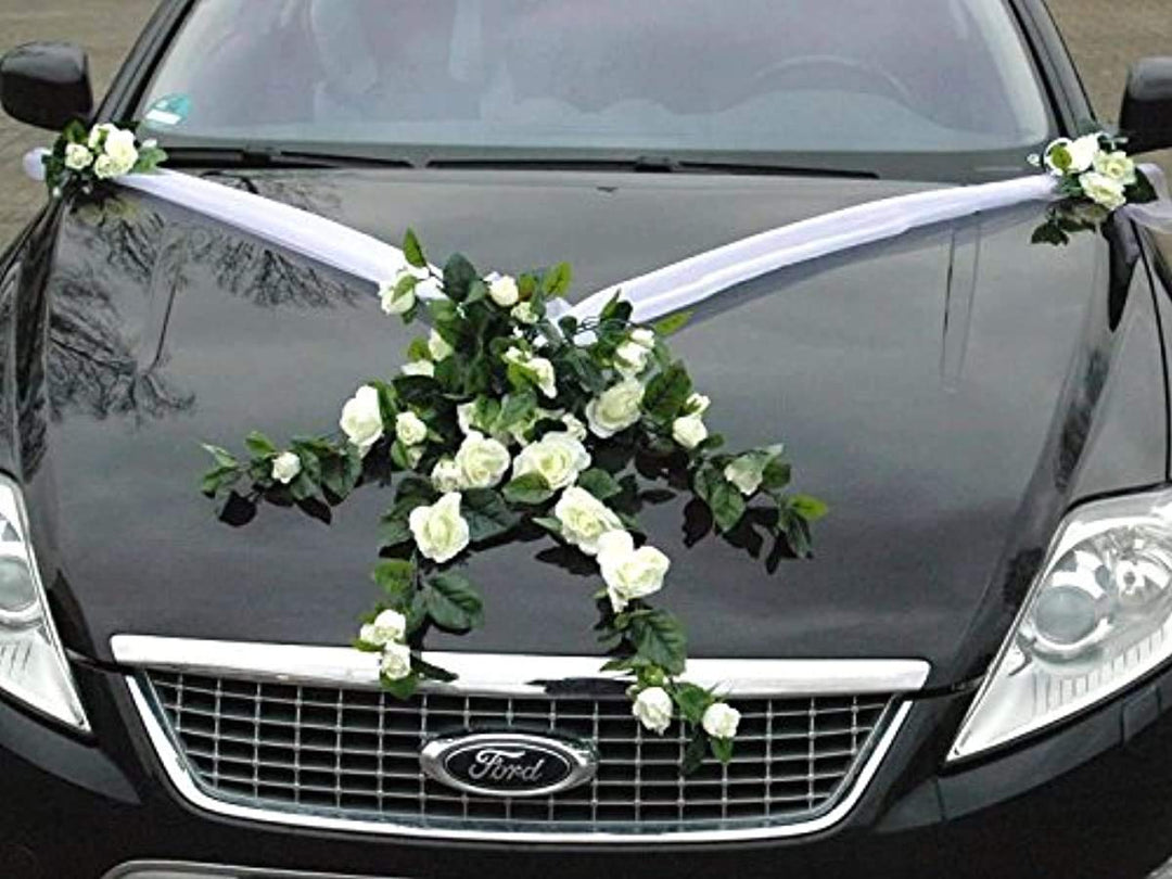 Spitze STRAUss Auto Schmuck Braut Paar Rose Deko Dekoration Autoschmuck Hochzeit Car Auto Wedding De
