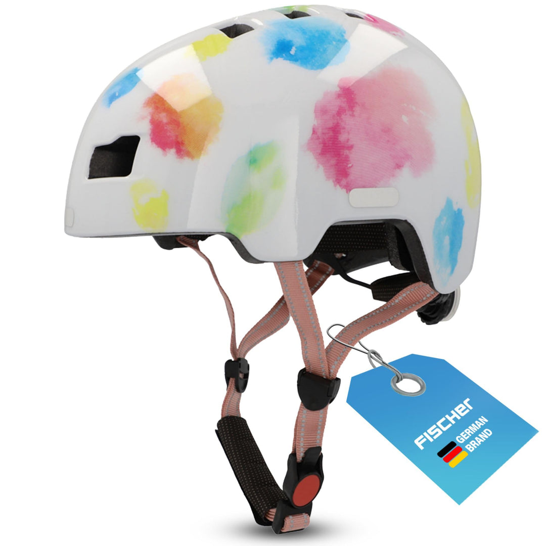 FISCHER BMX Kinder-Helm, Fahrradhelm, Radhelm, Dirt Bike Helm Plus mit integriertem LED-Rücklicht, S