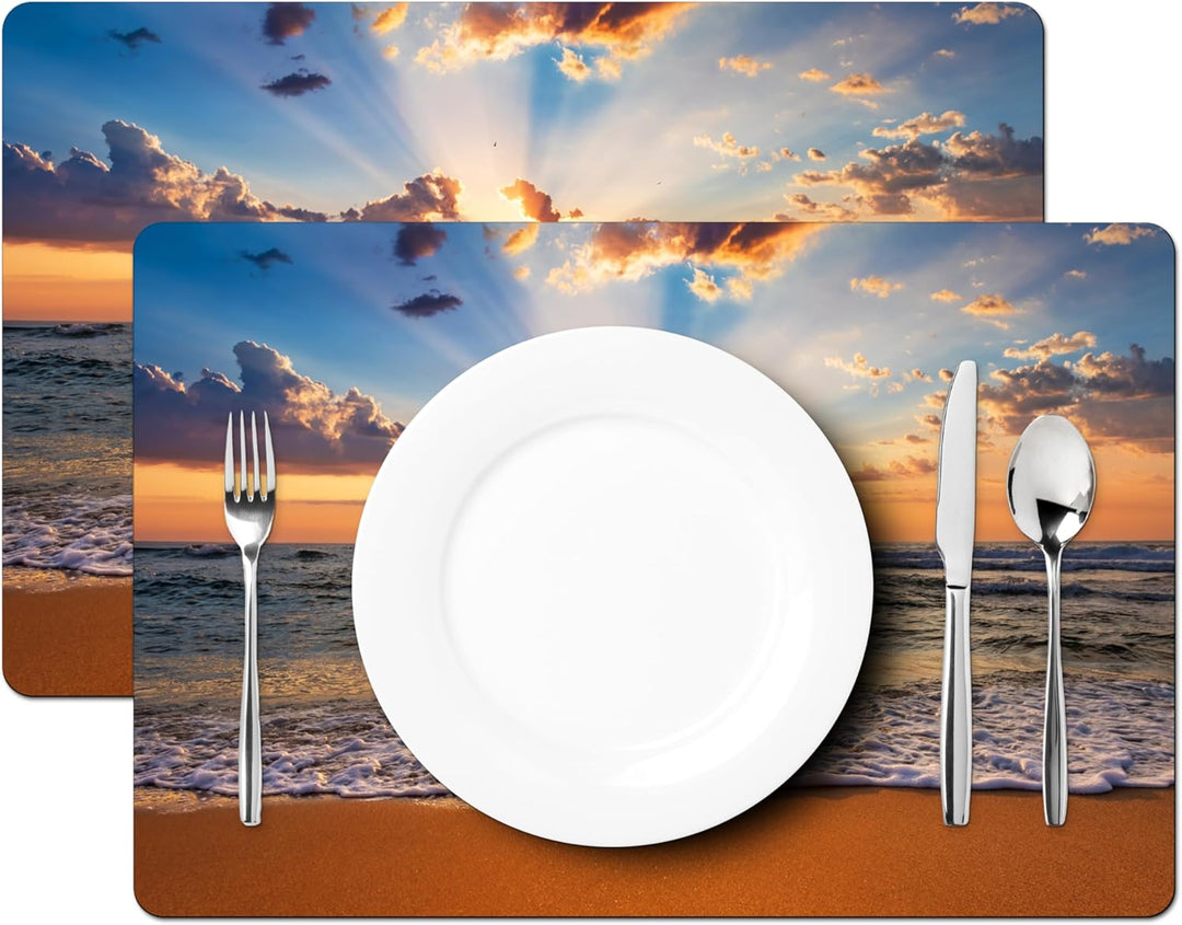 KitchenYeah© Platzsets Abwaschbar 6-Teilig 45x30 cm Tischsets Platzdeckchen rutschfeste Platzset Unt