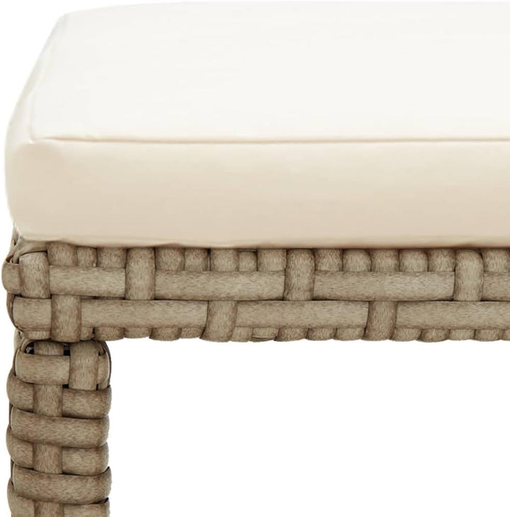 vidaXL 2X Gartenhocker mit Sitzkissen Sitzhocker Hocker Rattanhocker Gartenmöbel Fusshocker Garten B