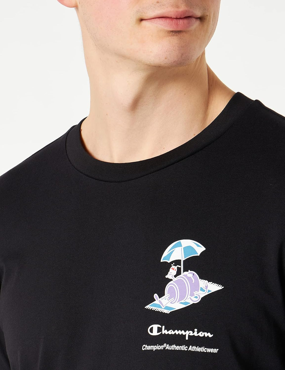 Champion Herren T-Shirt L Schwarz, L Schwarz