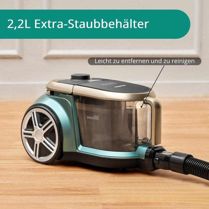 Eureka Apollo beutelloser Staubsauger, leichter Zylinderstaubsauger mit Single Cyclone System, 800W