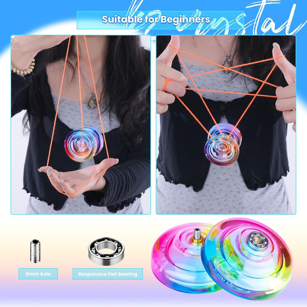 MAGICYOYO K2 Responsive Yoyo für Kinder, Dual Purpose JoJo für Anfänger, Kristall JoJo with Replacem