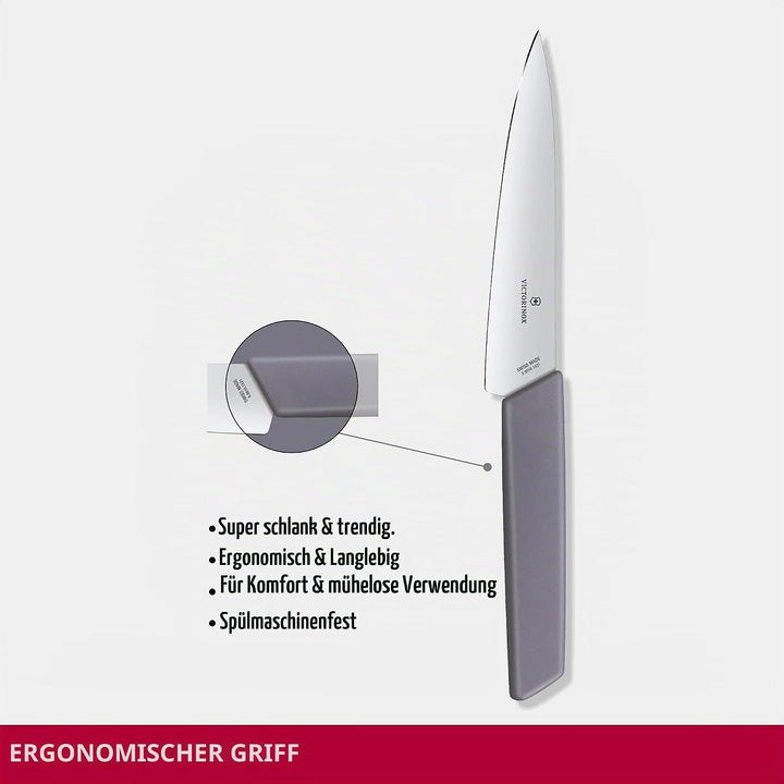 Victorinox Swiss Modern, Profi Officemesser, Extra Scharfe Klinge, gerader Schliff, 15 cm, Kunststof