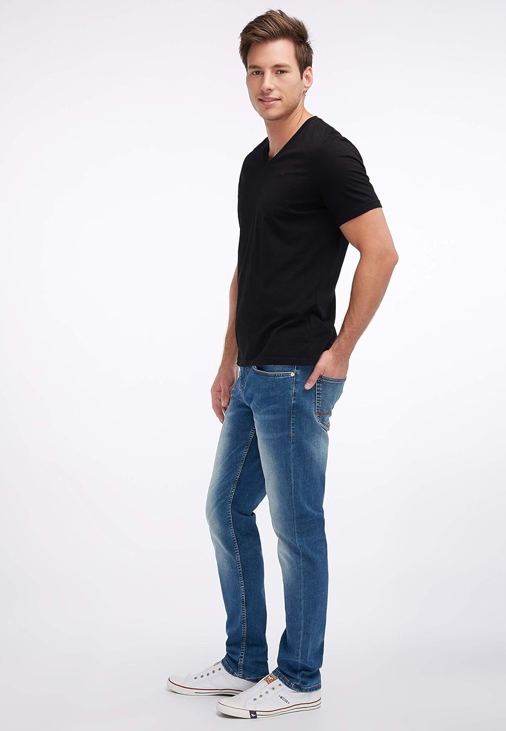 MUSTANG Herren Jeans Hose Oregon Tapered 28W / 32L Blau, 28W / 32L Blau