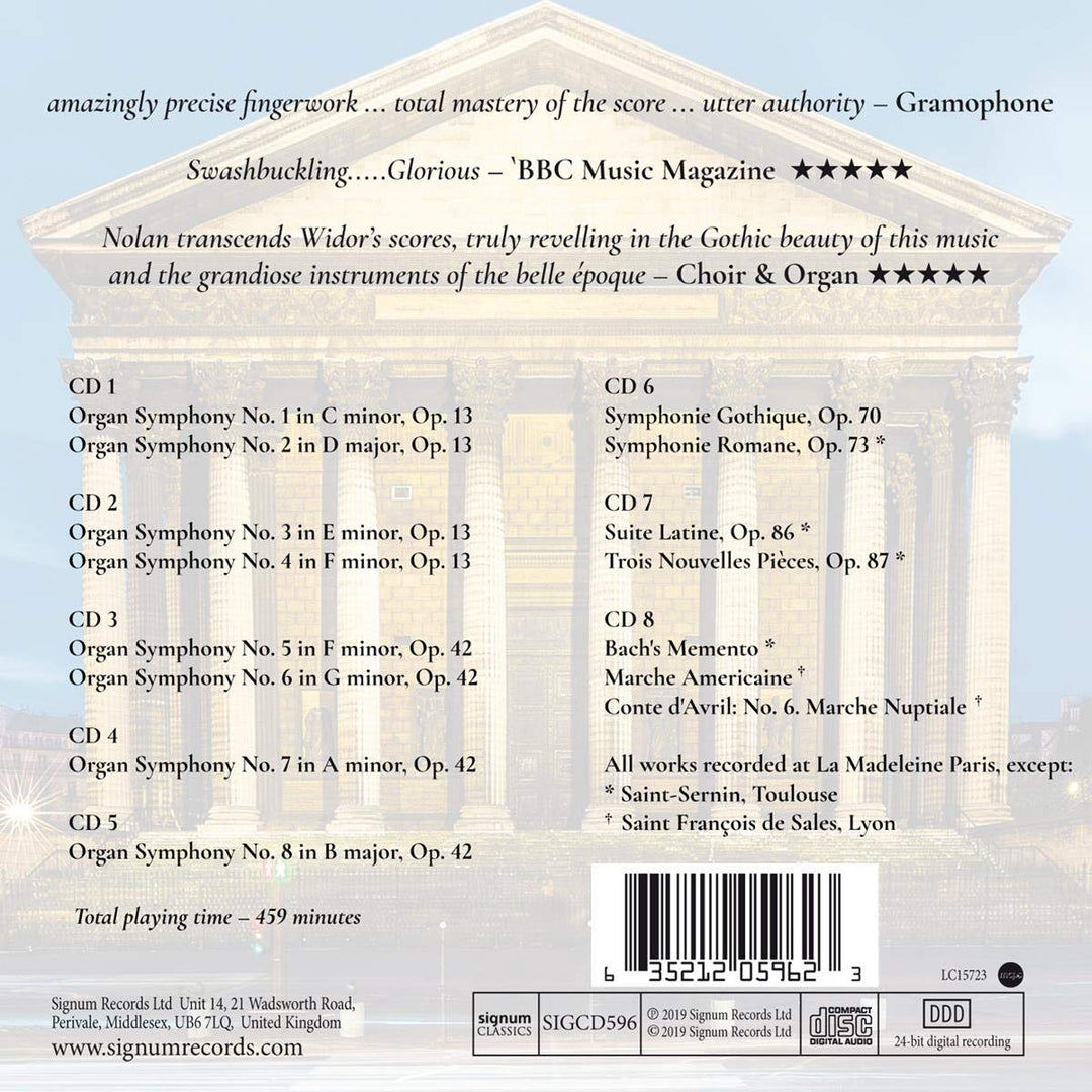 Widor: Die Orgelwerke (GA), Audio-CD