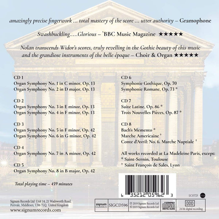 Widor: Die Orgelwerke (GA), Audio-CD