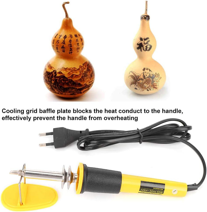 Fafeicy 40W Pyrographie-Stift für Holz und Leder, Elektrischer Holzbrenner mit 5 austauschbaren Spit