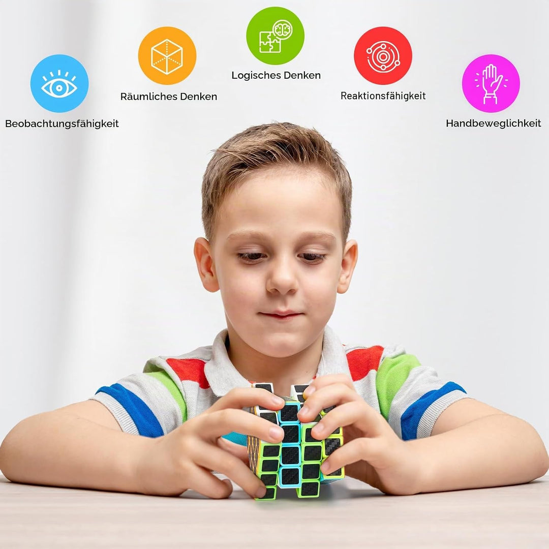 Coolzon Speed Cube Set Pyraminx + Megaminx + 2 x 2 + 3 x 3 x 3 + 4 x 4 5 Stück in Geschenkbox, Cubo,