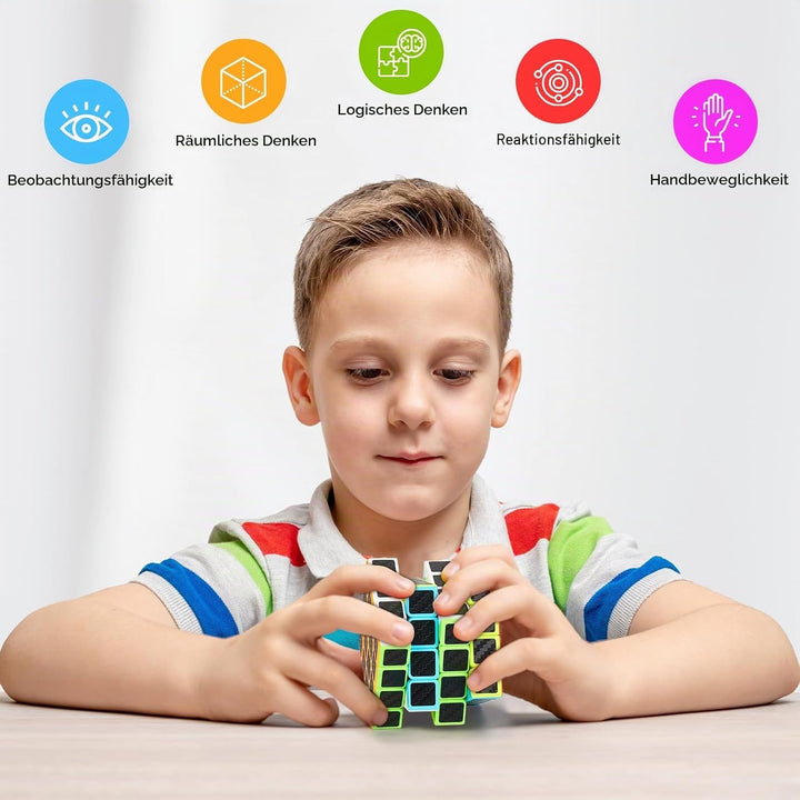 Coolzon Speed Cube Set Pyraminx + Megaminx + 2 x 2 + 3 x 3 x 3 + 4 x 4 5 Stück in Geschenkbox, Cubo,