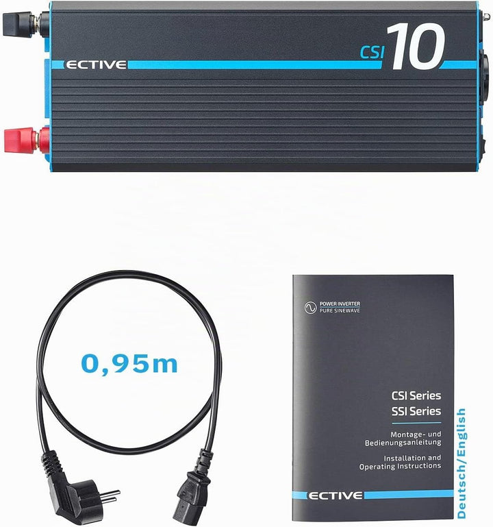 ECTIVE Reiner Sinus Wechselrichter CSI 10-1000W, 24V auf 230V, USB, USV Funktion, Überhitzungsschutz
